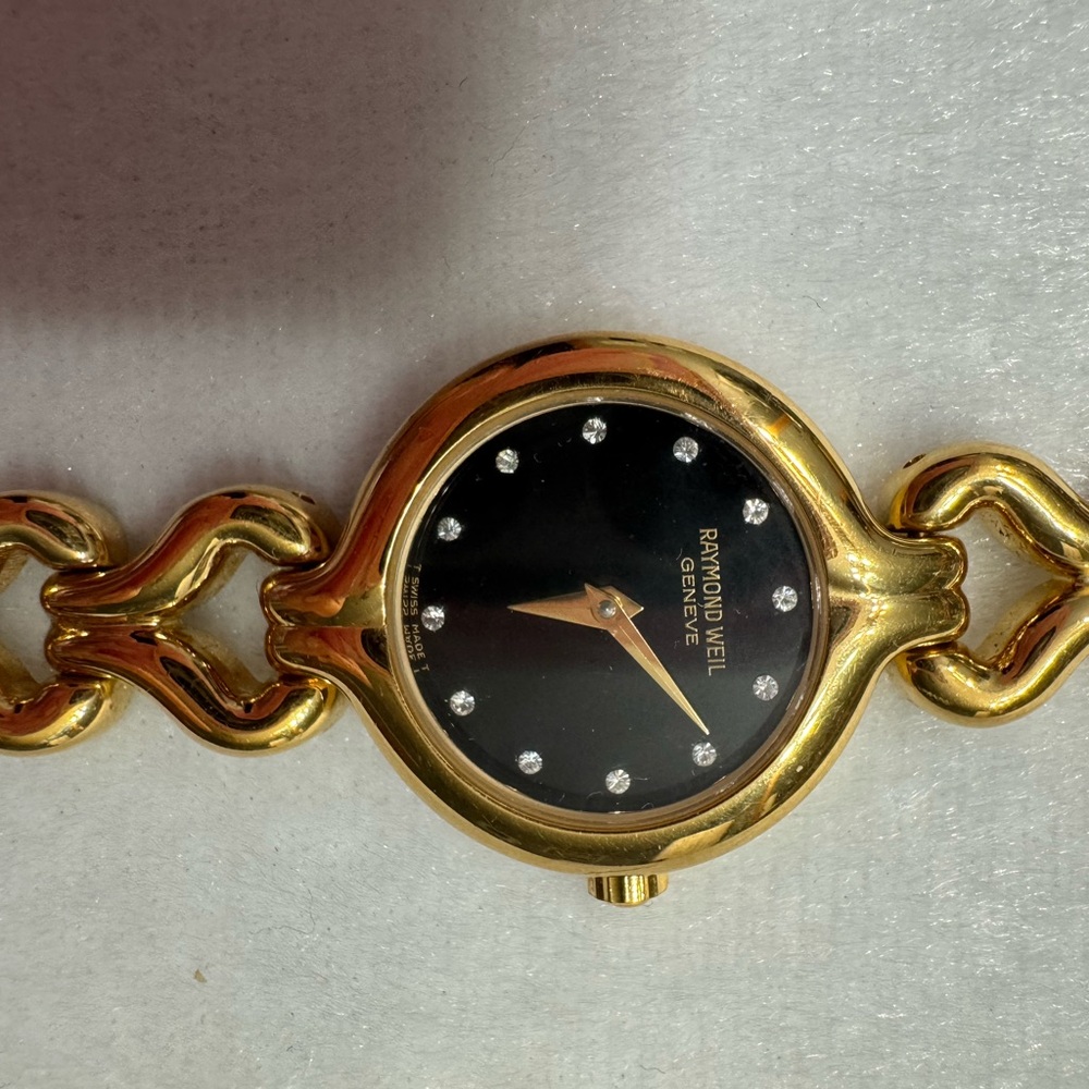 Raymond Weil Gold and Black Women's Watch with Diamond Hour Markers - 5878 - Picture 3 of 14
